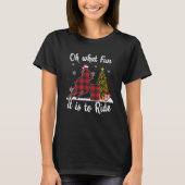 Paardse kerst Oh wat vun Barrel Racing Equestri T-shirt (Voorkant)