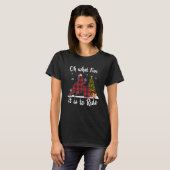 Paardse kerst Oh wat vun Barrel Racing Equestri T-shirt (Voorkant volledig)