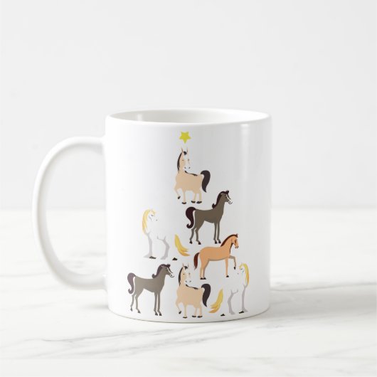 Paardse kerstboom Cute Equestrian Gift Koffiemok (Links)