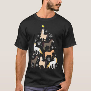 Paardse kerstboom Cute Equestrian Gift T-shirt