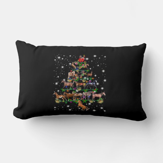 Paardse kerstboom met vlieglicht kussen (Voorkant)