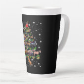 Paardse kerstboom met vlieglicht latte mok (Rechterhoek)