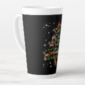 Paardse kerstboom met vlieglicht latte mok (Linkerhoek)