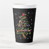 Paardse kerstboom met vlieglicht latte mok (Voorkant)