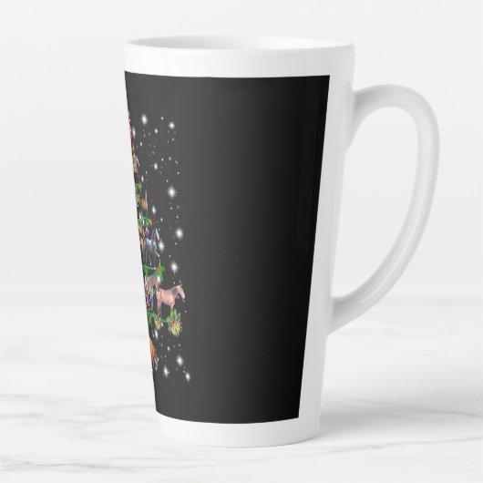 Paardse kerstboom met vlieglicht latte mok (Rechts)