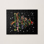 Paardse kerstboom met vlieglicht legpuzzel (Horizontaal)