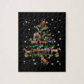 Paardse kerstboom met vlieglicht legpuzzel (Verticaal)