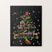 Paardse kerstboom met vlieglicht legpuzzel (Verticaal)