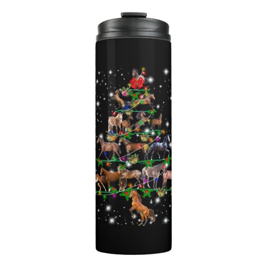 Paardse kerstboom met vlieglicht thermosbeker (Voorkant)