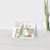 Paardse kerstkaart feestdagen kaart (Voorkant)