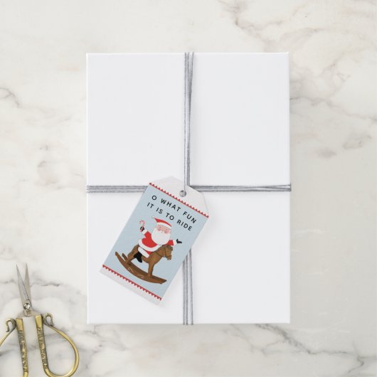 Paardse kerstmis cadeaulabel (Met Touw)