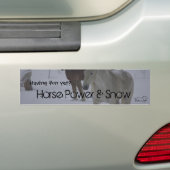 Paardse kracht en sneeuw, heb je al plezier? bumpersticker (Op auto)