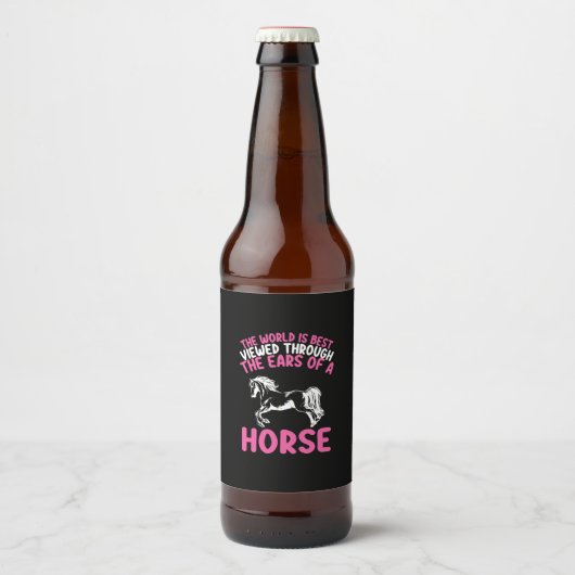 Paardse kunst De wereld is het best bekeken Bier Etiket (Voorkant)