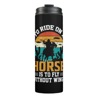 Paardse kunst om op een paard te rijden thermosbeker