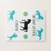 Paardse Lover puzzel met gepersonaliseerde naam. Legpuzzel (Horizontaal)