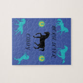 Paardse Lover puzzel met gepersonaliseerde naam. Legpuzzel (Horizontaal)