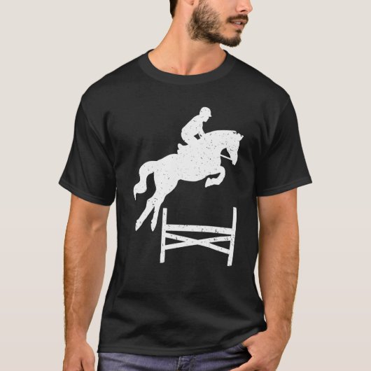 Paardse Show Jump Front Equestrian Showspring Comp T-shirt (Voorkant)
