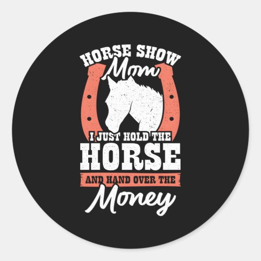 Paardse Show mama Ronde Sticker (Voorkant)