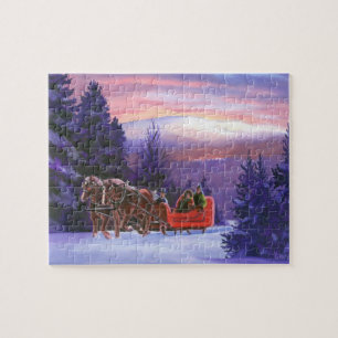 Paardse slee Ride Puzzle Legpuzzel