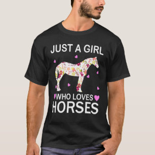 Paardse T-shirt gewoon een meisje dat van paarden 