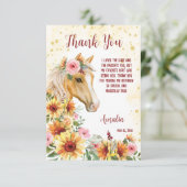 Paardse zonnebloemen cowgirl Bedankt voor je verja (Staand voorkant)