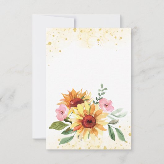 Paardse zonnebloemen cowgirl Bedankt voor je verja (Achterkant)