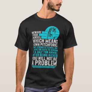 Paardsebben ik rijd met paardenrennen voor meisjes t-shirt