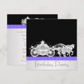 Paardskoets Lavendel Prinses Verjaardagsfeest Kaart (Voorkant / Achterkant)