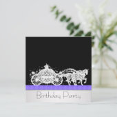Paardskoets Lavendel Prinses Verjaardagsfeest Kaart (Staand voorkant)