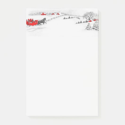 Paardslee Ride Kerstlijst Vakantie Post-it® Notes (Voorkant)