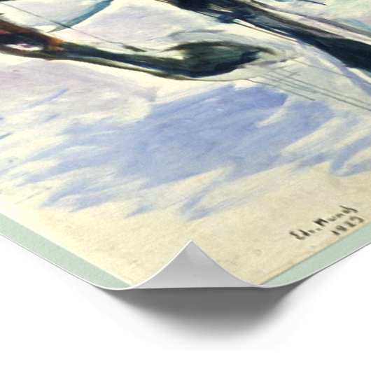 Paardteam in sneeuw poster (Hoek)