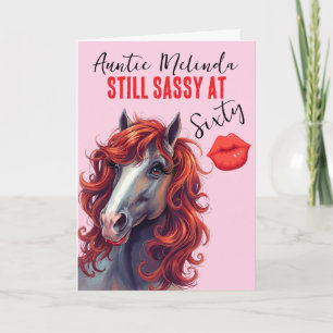 Paardthema Sassy op 60 Verjaardagskaart Kaart