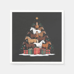 Paardvormige kerstboom Equine Kerstmis Servet