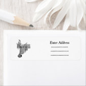 Paardzadel Eigen adreslabel Sticker (Insitu)