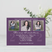 Paars 2012 Graduation Invitation Kaart (Staand voorkant)