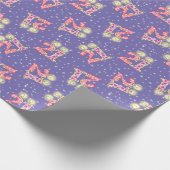 Paars 21e Birthday Wrapping Paper Cadeaupapier (Hoek)
