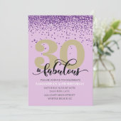 Paars 30 en uitnodiging van de partij van Fabulous (Staand voorkant)
