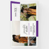 Paars 3 Foto Afstuderen Banner (Verticaal)