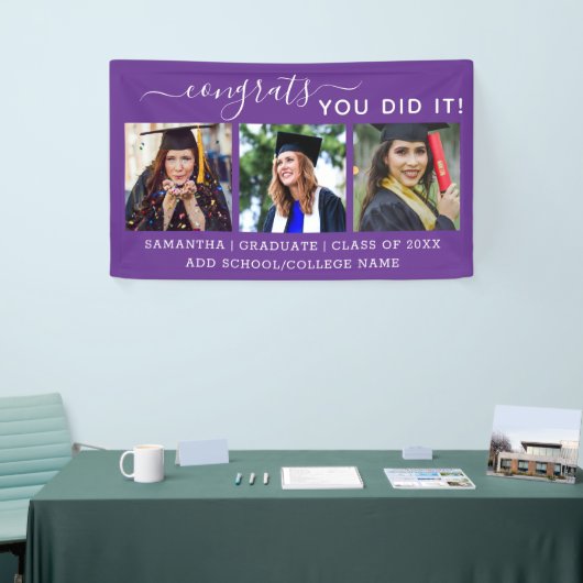 Paars 3 Fotocongressen Afstuderen 2023 Afstuderen Spandoek (Beurs)