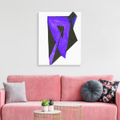 Paars 3 maal gekwadrateerd fijn tekencanvas afdruk canvas afdruk (Insitu (Woonkamer))
