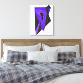 Paars 3 maal gekwadrateerd fijn tekencanvas afdruk canvas afdruk (Insitu (Slaapkamer))