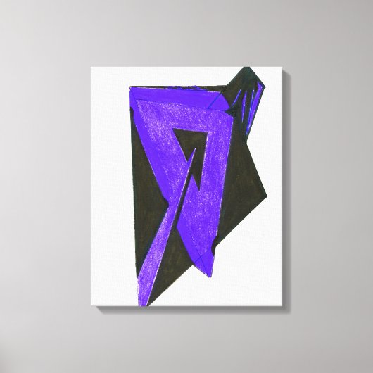 Paars 3 maal gekwadrateerd fijn tekencanvas afdruk canvas afdruk (Voorkant)