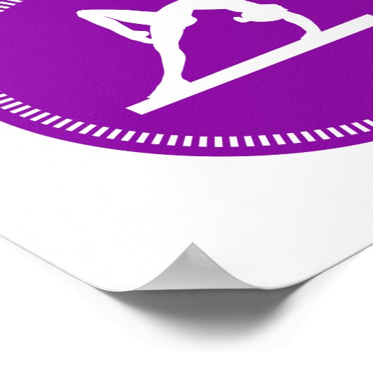 Paars 4 Squares Gymnastiek met monogram Poster (Hoek)