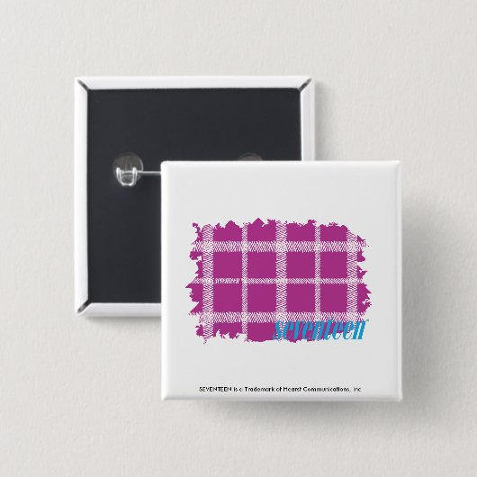 Paars 4 vierkante button 5,1 cm (Voorkant /achterkant)