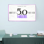 Paars 50 en Fabulous 50th Birthday Party Bash Spandoek (Beurs)