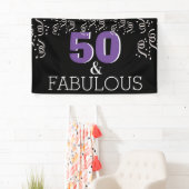 Paars 50 Fabulous | Fijne 50ste verjaardag Spandoek (Insitu)