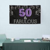 Paars 50 Fabulous | Fijne 50ste verjaardag Spandoek (Beurs)