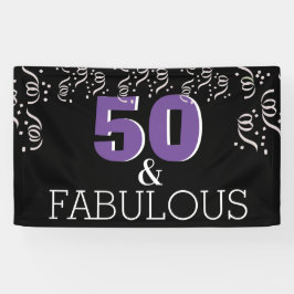 Paars 50 Fabulous | Fijne 50ste verjaardag Spandoek