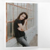 Paars 5-Photo Fun Boxes Afstuderen Drieluik Uitnodiging (Binnenzijde eerst)