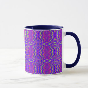 Paars 60's Retro Fractal Pattern Mok